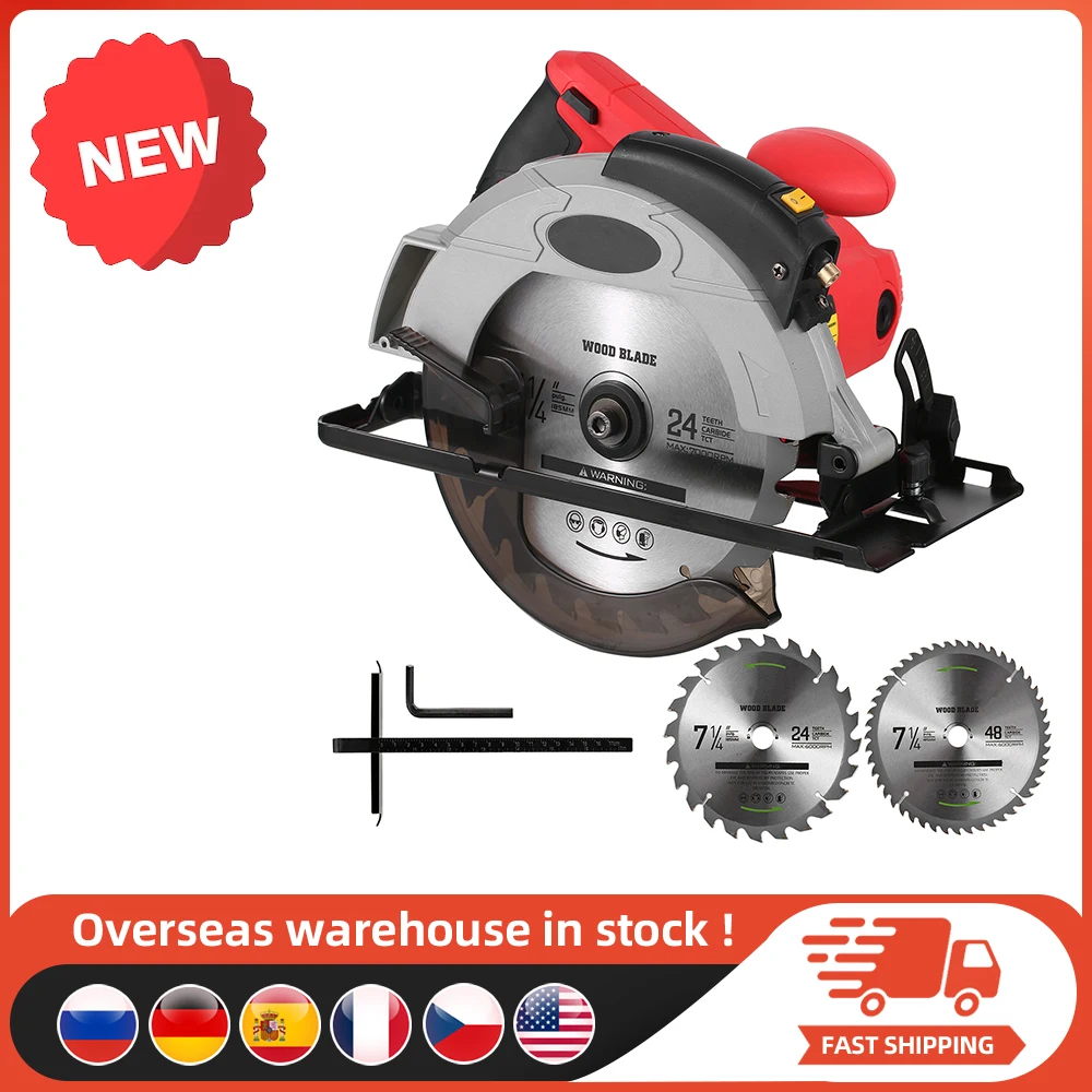 

76321L 1500W Electric Saw 120V 12A 5500RPM Corded Circular Saw Aluminum Body Portable Woodworking Table Saw Without Battery