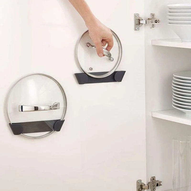 Стеллаж для кастрюль самоклеящаяся настенная кухонная подставка без отверстий