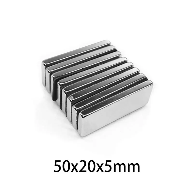 1/2/5/10 шт. 50x20x5 мм мощные квадратные магниты N35 блок прямоугольный неодимовый