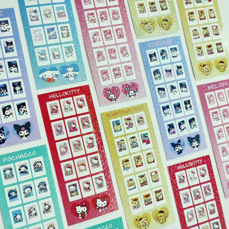 

Kawaii Sanrio Laser Sticker Cinnamoroll Cartoon Anime Cute Hellokittys Mobile Phone Case Water Cup Kuromi Sticker Girl Gift