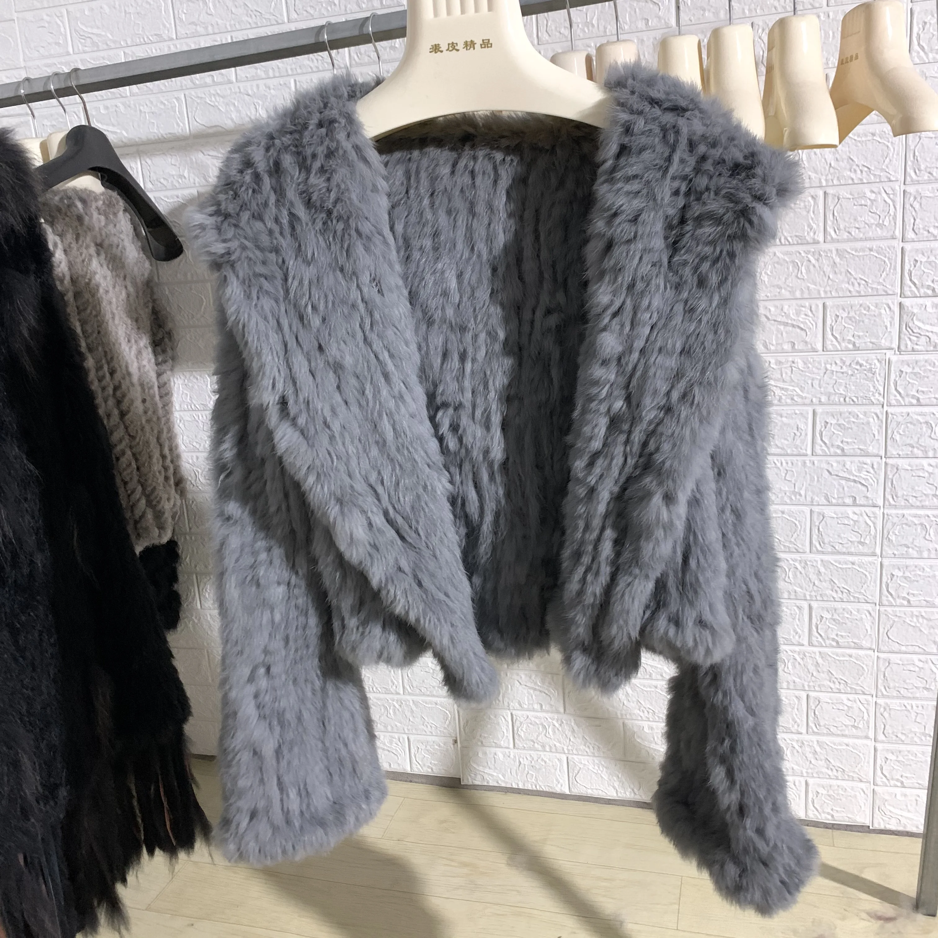 Women's Real Fur Coat Genuine Natural Rex Rabbit Fur Coat with Fur Hood Lady Fashion Jacket Outerwear Custom Any Size