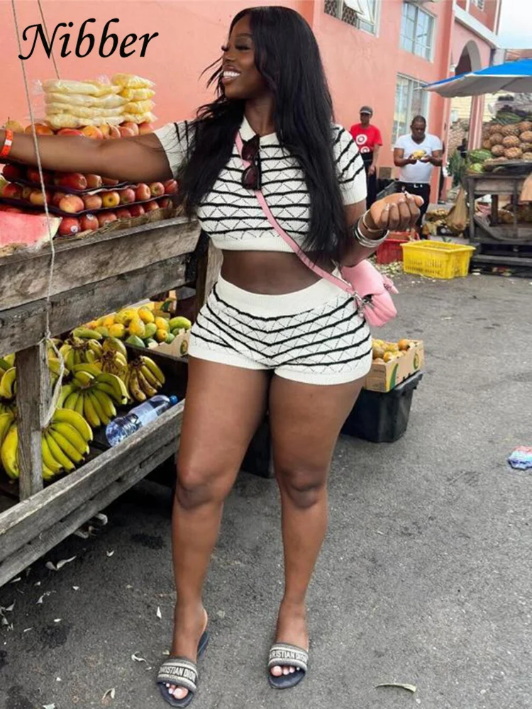 Женский спортивный костюм Nibber в полоску комплект из 2 предметов повседневный