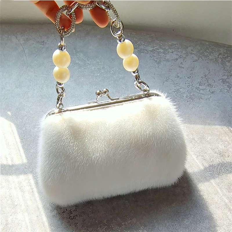 

New Fur Bag Women's Fashion Designer Brand Luxury Mink Fur Large Capacity Handbag High End Charm Women's Underarm Bag