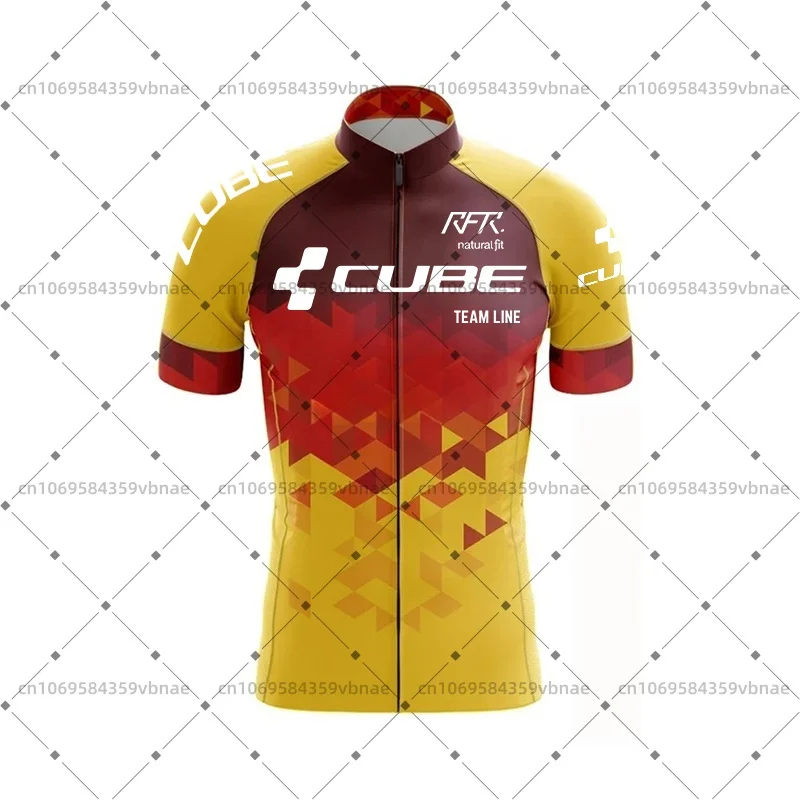Фото Веломайка Cube Team для мужчин, для шоссейного велоспорта, из полиэстера, с подкладкой, велосипедные шорты с лямками, велосипедные топы №3