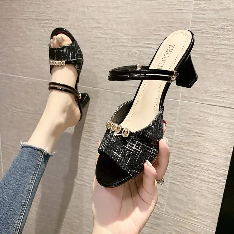 

Fashion Platform Shoes Women's Sandals Straps High Heels Thick Sole Woman Summer 2022 Shoe Luxury