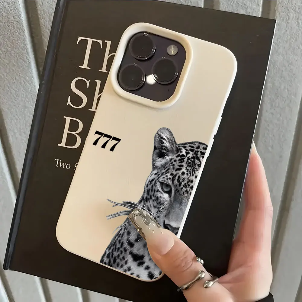 Фото Стильный силиконовый чехол с леопардовым принтом и текстурой личи для iPhone 17 Air, 16, 15, 14, 13, 12, 11 Pro Max, 14 Plus, X, Xs, XR №2