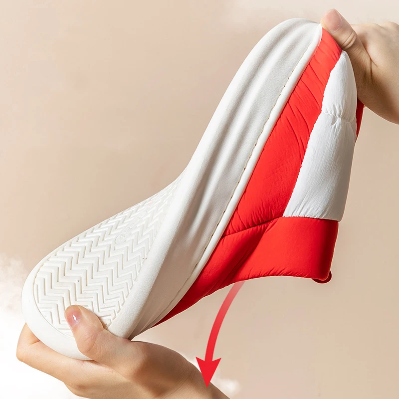 Winter Home Slippers for Women Cottons Shoes Waterproof Non-Slip Couples Soft Warm Slippers Thick Platform Indoor Footwear Shoes