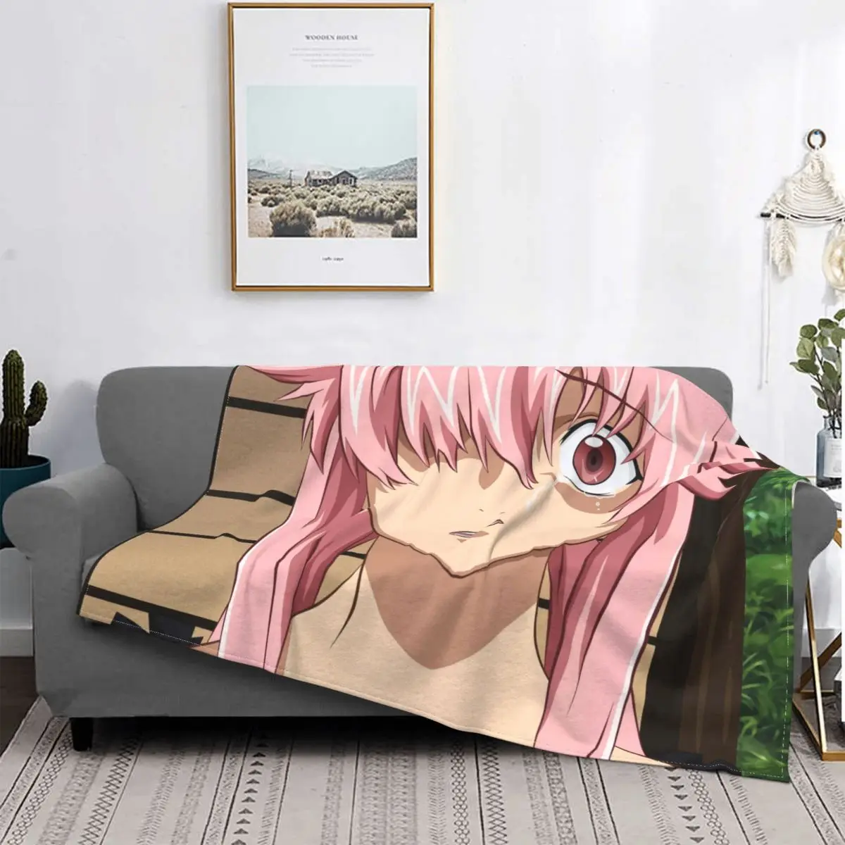 

Future Diary Anime Blanket Coral Fleece Plush Summer Yuno Gasai Mirai Nikki Soft Throw Blankets for Bedding Bedroom Bedspreads