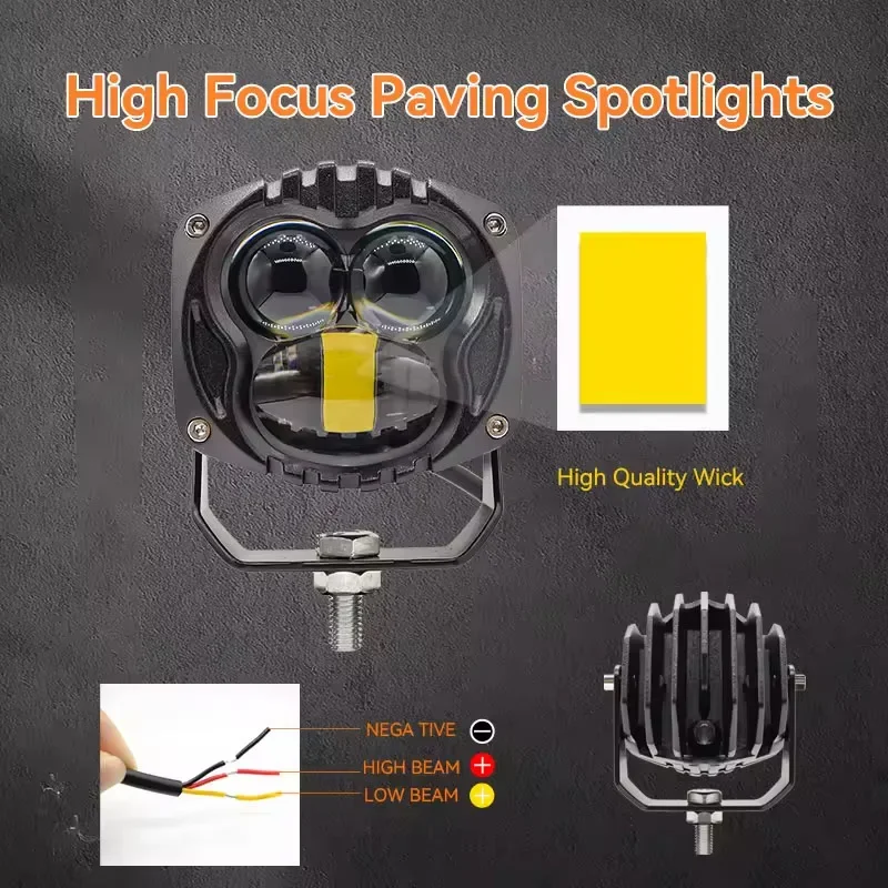 2 пары 3-дюймовые светодиодные фары 12 В 24