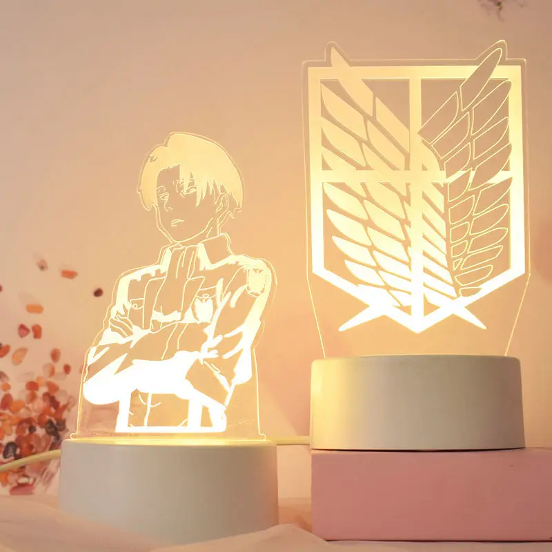 

Attack on Titan 3d Night Lights Anime Eren Jaeger Led Light Gift Figure Lamp Charms Acrylic USB Neon Birthday Decorations Party