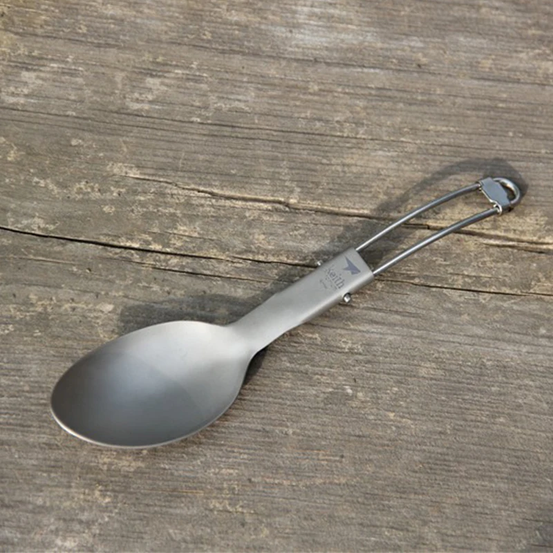 

Keith Lightweight Portable Titanium Camping Spoon Foldable Cutlery Tableware for Outdoor Hiking Travelling Ti5315