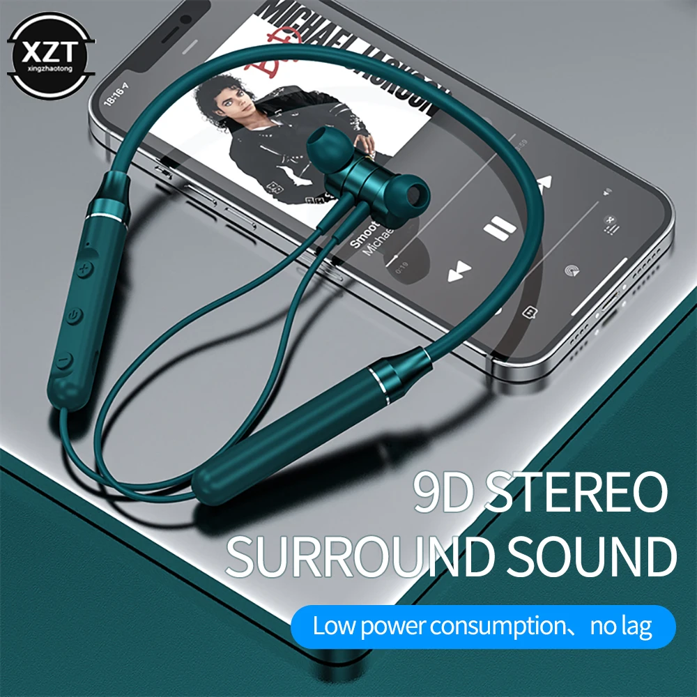 Беспроводные наушники с шейным ободом Bluetooth стереонаушники IPX5 водонепроницаемая