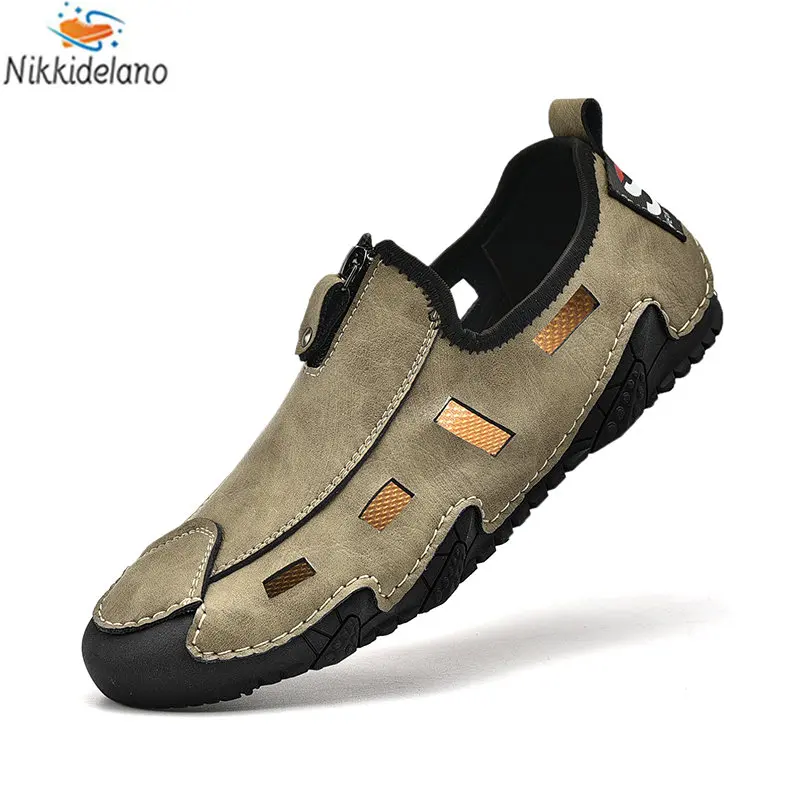 

Summer Men's Casual Shoes Leather Luxury Hollow Moccasions Breathable Men Sneakers Slip on Designer Men's Loafers Zapatos Hombre