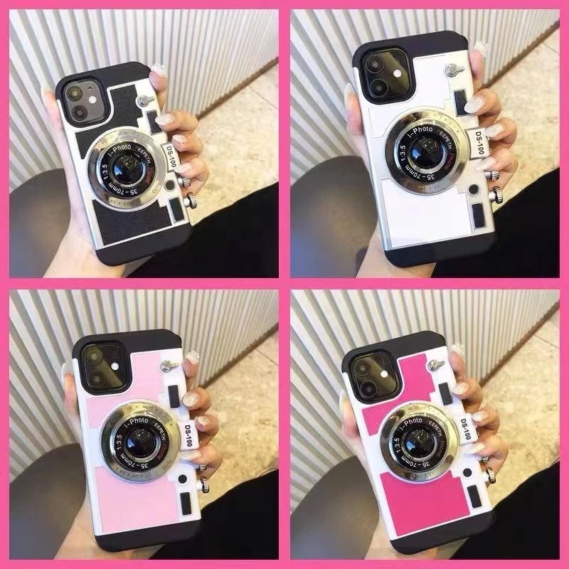 Emily In Paris 3D Retro Camera Case For iPhone 13 pro 12 max Mini 11 Pro Max X XS XR 7 8 Plus 6 6s SE Camera Phone PU Leather images - 6