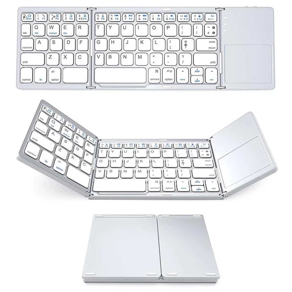 

Mini Folding Bluetooth Keyboard Portable Wireless Bluetooth Keyboard with Touchpad Compatible ipad Windows Android IOS System