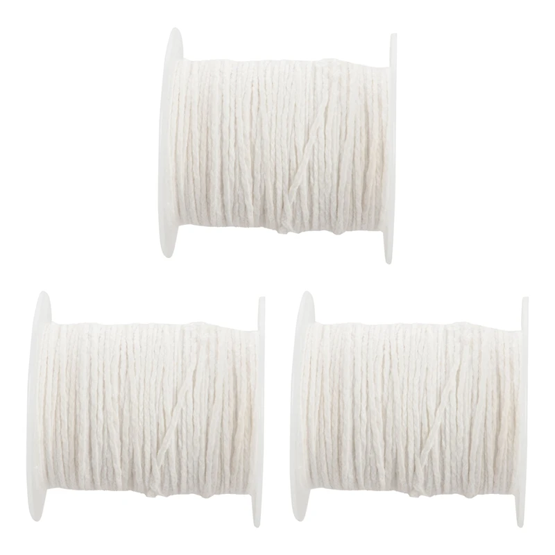 

3X фитиль свечи, плоский фитиль, Круглый фитиль, фитиль лампы, катушка-61 м, для производства свечей