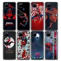 phone case for realme q2 c20 c21 v15 8 case c25 gt neo v13 5g x7 pro ultra c21y case silicone cover marvel hero spiderman
