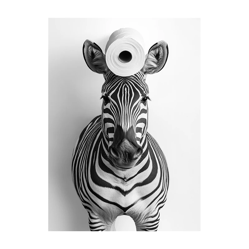 

Черно-белый постер с животными на холсте