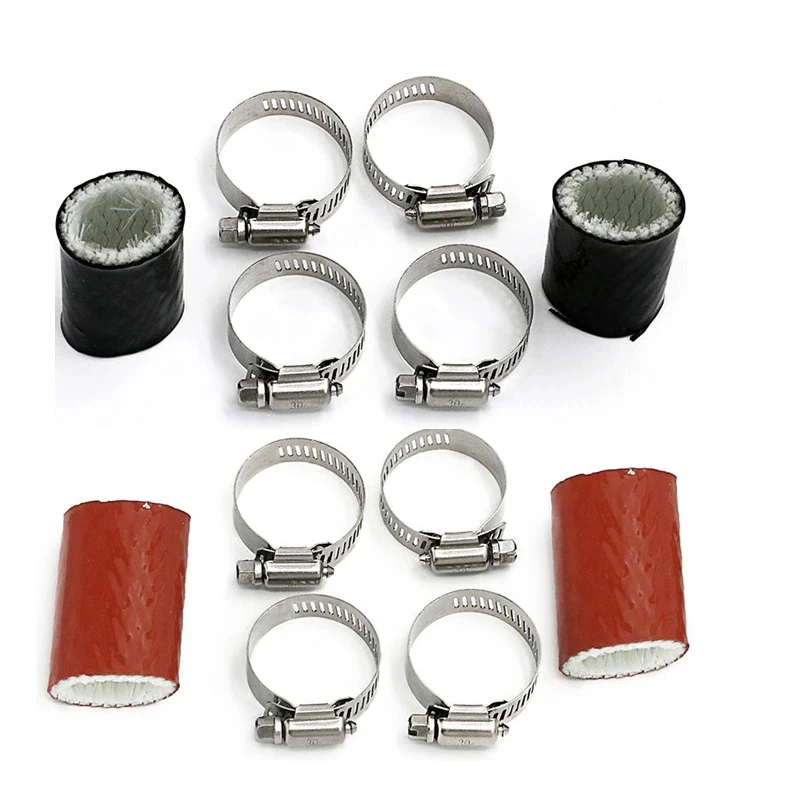 Комплект из 2/4 длинных резиновых высокотемпературных выхлопных соединений, зажим для Yamaha Banshee YZF350 YFS200 Raptor Blaster ATV Bike 1 дюйм Id by Round 2 дюйма