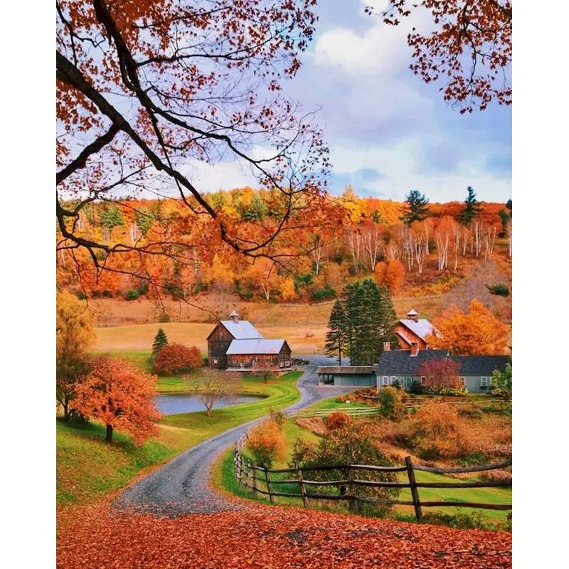 

SDOYUNO Adults Kit Painting By Numbers DIY 40*50cm Beautiful Landscape On Canvas Town Decoration Art Cloring By Numbers Gift