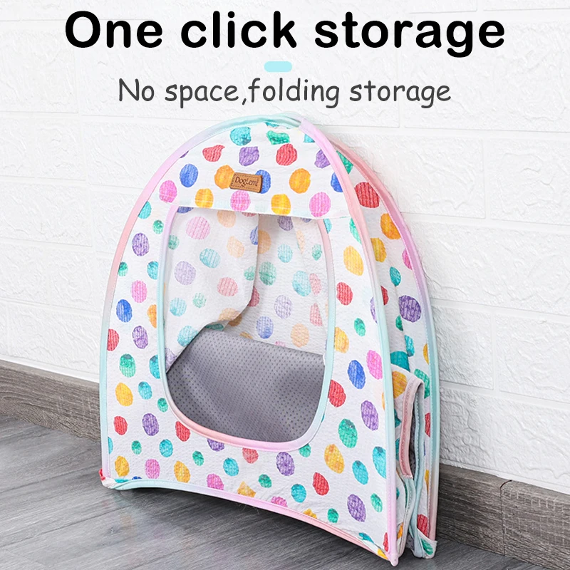 Палатка в радужную точку для домашних животных дышащая Складная подстилка сна