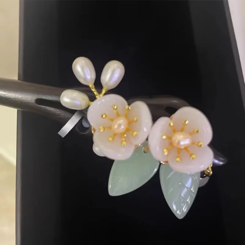 Новая китайская винтажная заколка для волос Hanfu из черного дерева с кисточками