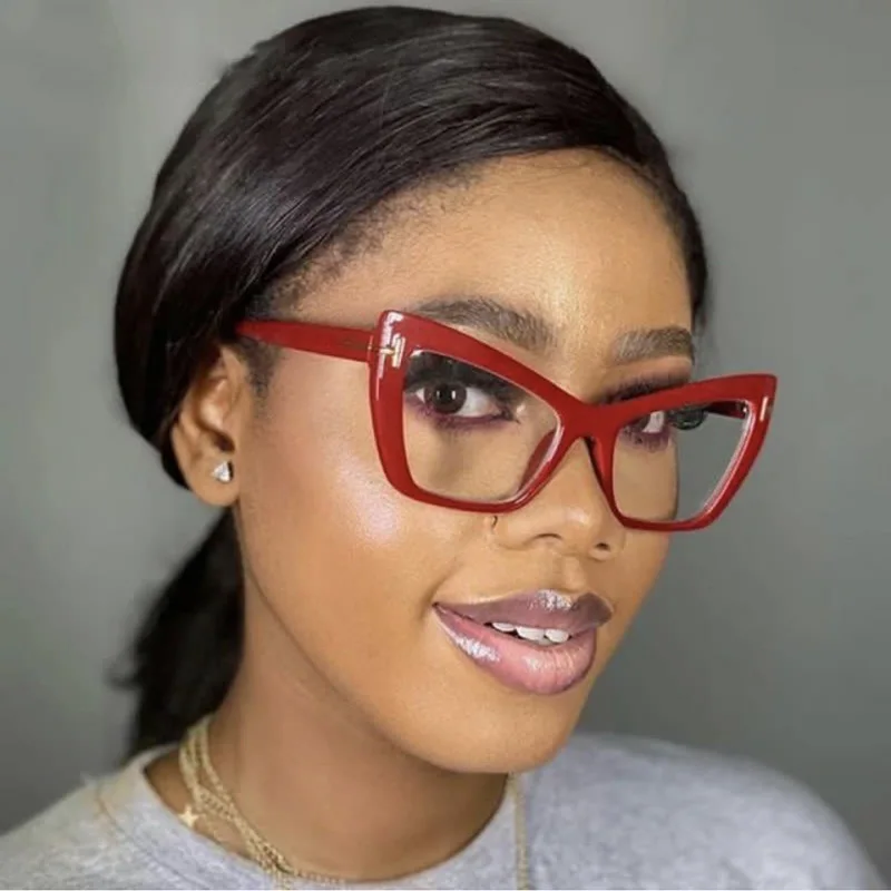 

New Fashion T Sexy Cat Eye Optical Glasses Women Vintage Color Frame Computer Anti-blue Eyeglasses Female Oculos Spectacles