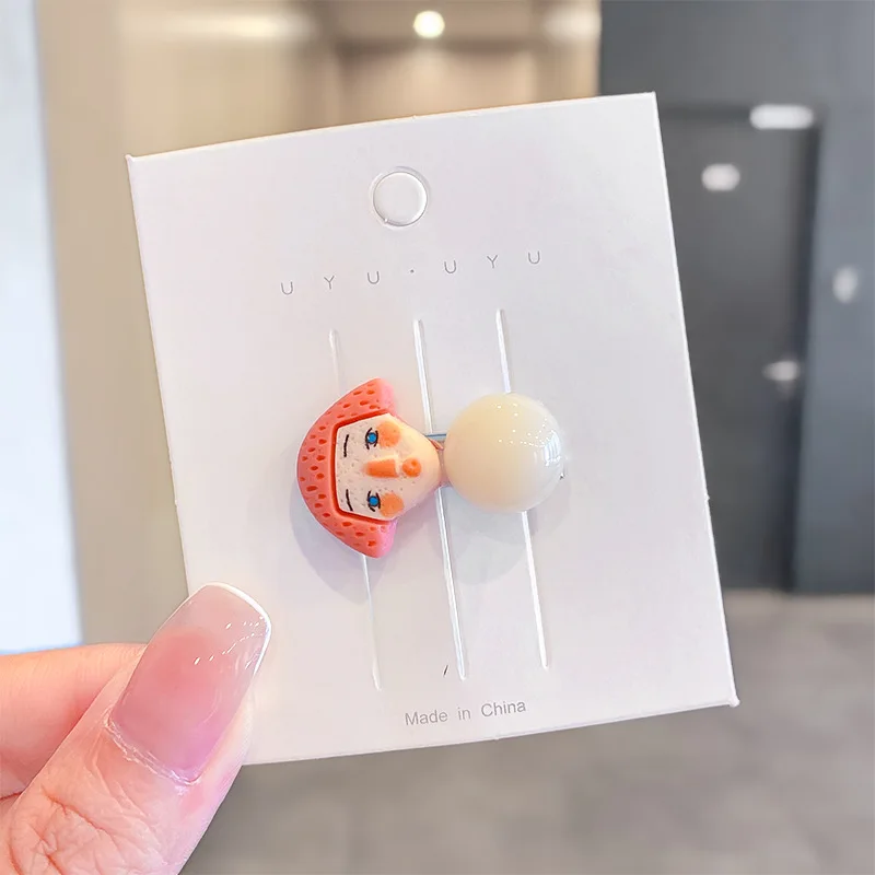 2022 заколка для волос с героями мультфильмов боковая карта Женская челка зажим