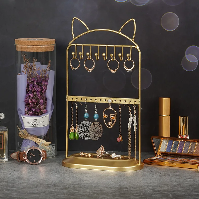 Cat Ears Type Jewelry Rack Necklace Was Wearing Earrings Stud Earrings Earrings frame, Wrought Iron Jewelry Display Props