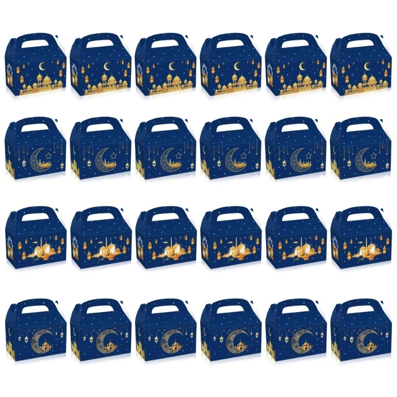 

24pcs Eid Mubarak Gift Box Muslim Party Biscuits Packaging