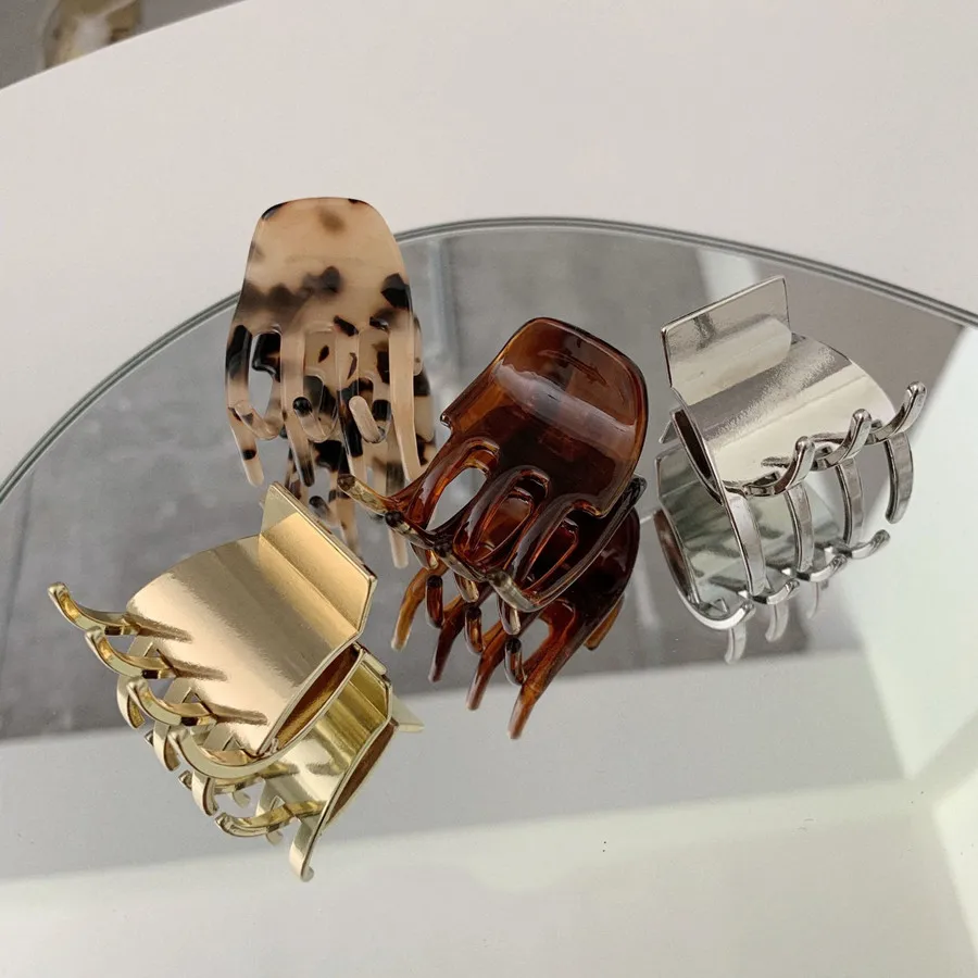 

Hair Claw Clips Barrette Clamp Jelly Colors Acrylic Ponytail Crab Girls Hair Hairpin Hair Styling Metal Accessories For Women