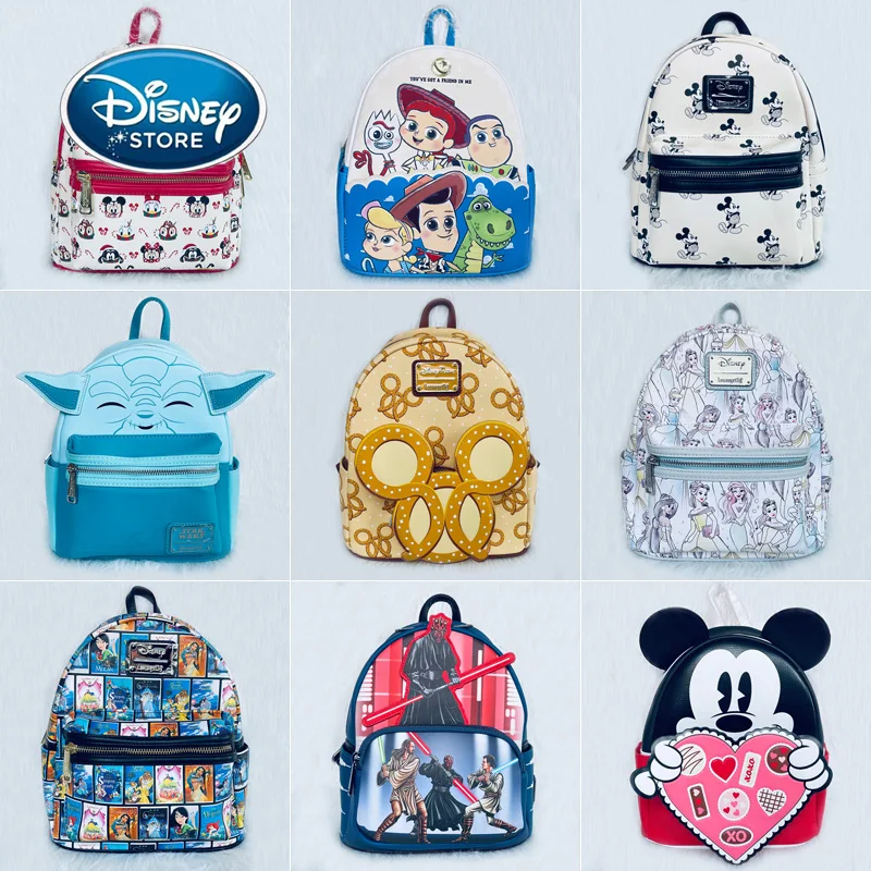 Disney PU Leather Women Backpack Cartoon Chocolate Mickey Ha