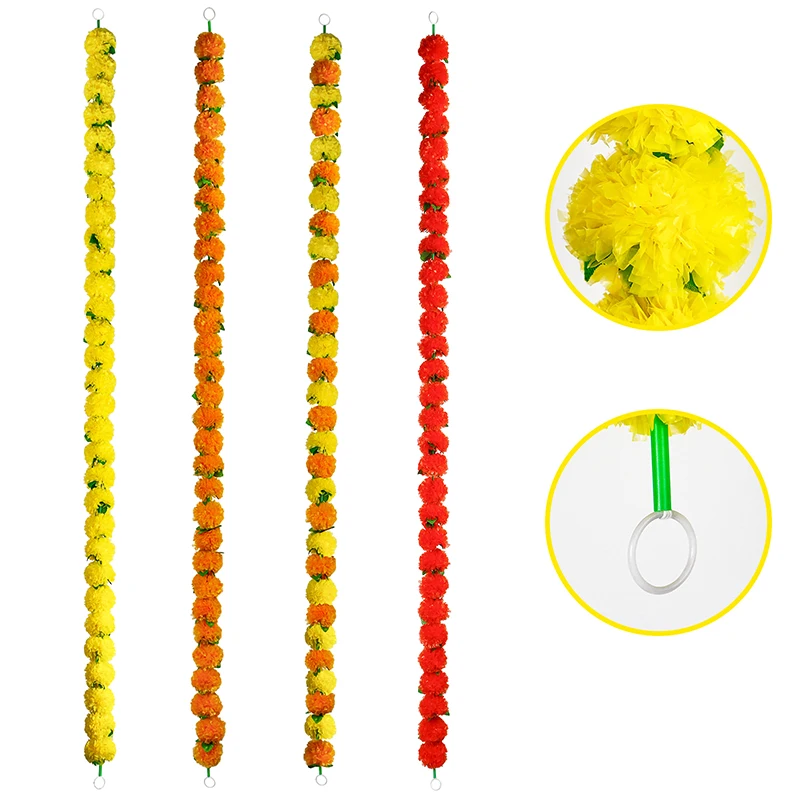 1 шт. индийский стиль цветочная гирлянда из календулы с цветами для дня мертвых