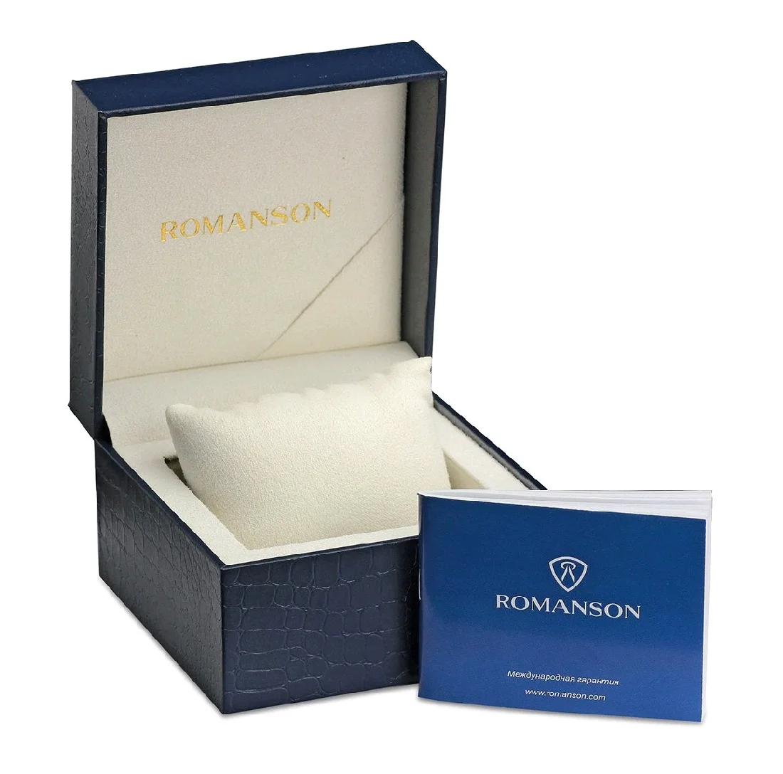 ROMANSON TM 8A23M MB(BK) мужские кварцевые наручные часы с апертурой даты - купить по