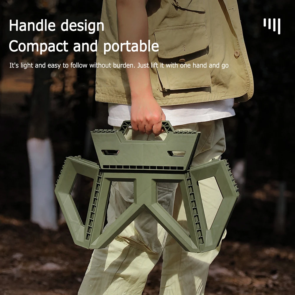 Japanese-style Portable Outdoor Folding Stool Camping Fishing Chair High Load-bearing Reinforced PP Plastic Triangle Stool