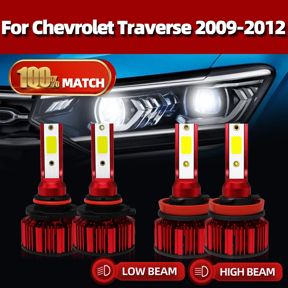 

Canbus LED Headlight Bulbs 6000K White Car Light H11 HB3 9005 Turbo Auto Headlamps For Chevrolet Traverse 2009 2010 2011 2012