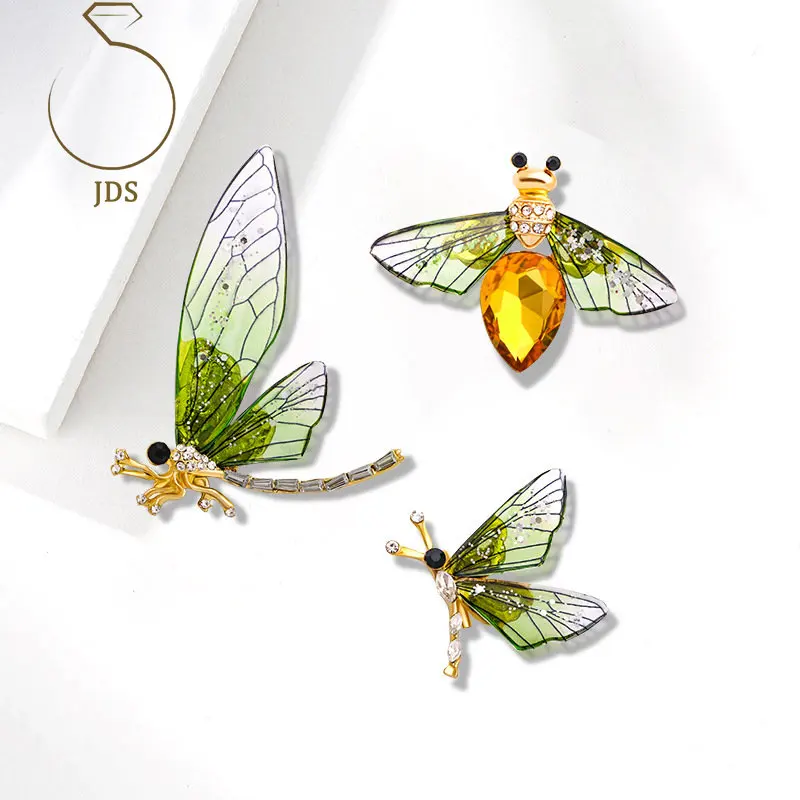 

Luxury brand brooch women jewelry insect retro dripping dragonfly corsage rhinestone bee brooch pin crystal style dropshopping