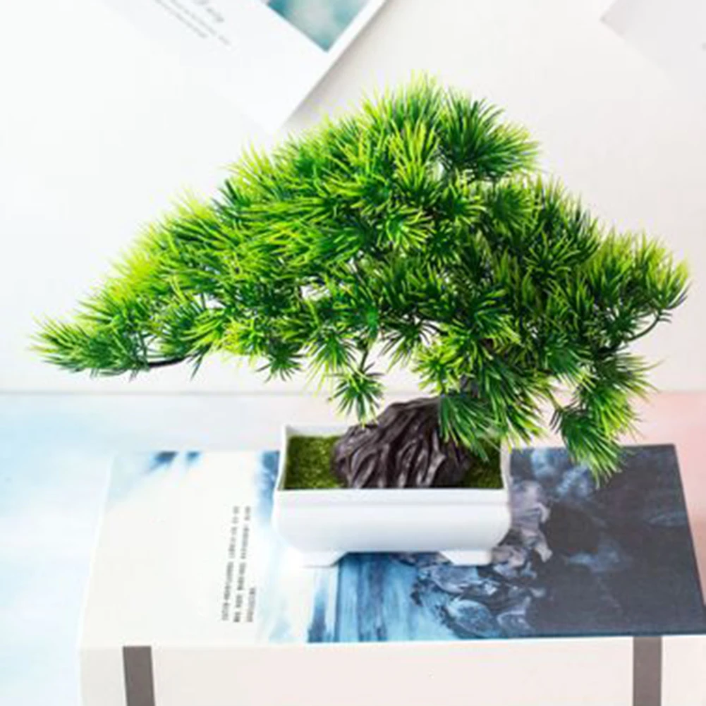 

Fake Artificial Pot Plant Bonsai Potted Simulation Pine Tree Home/Office Decor Cabinets Shopping Mall Accessories, Photography