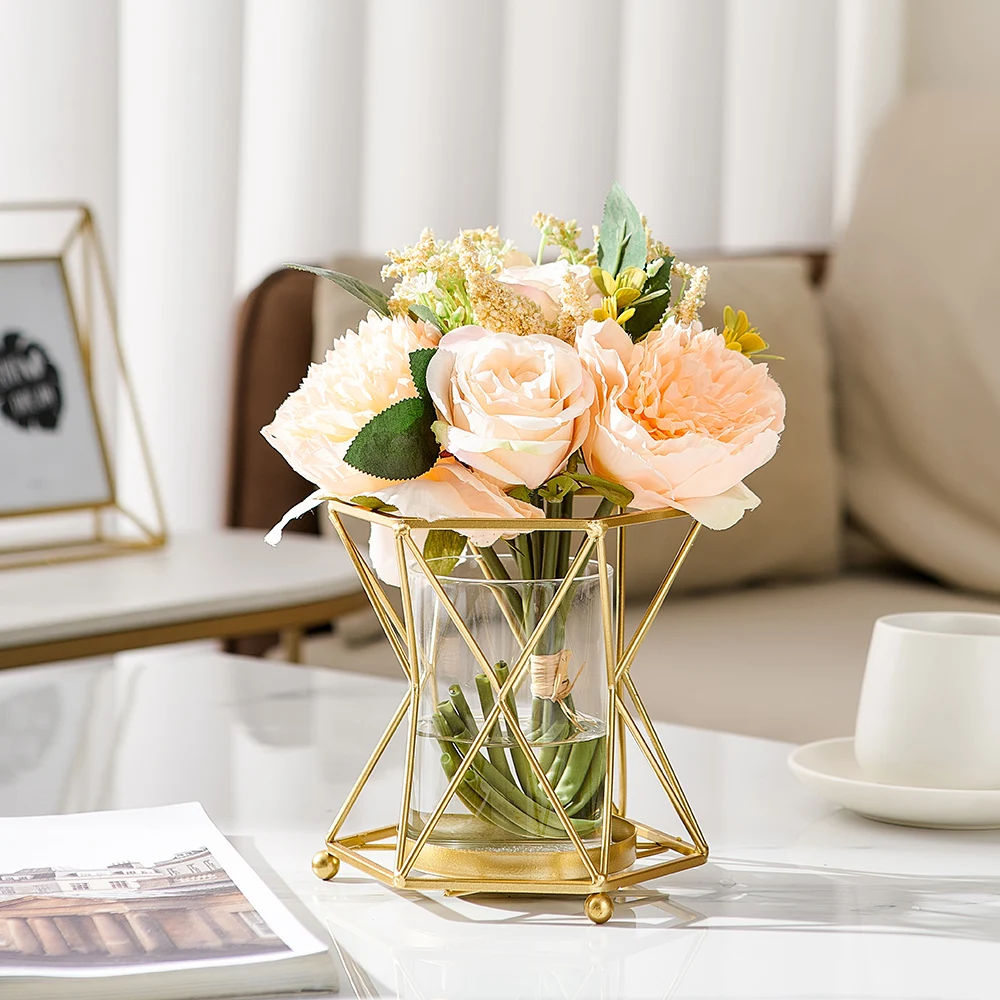 

Железные декоративные стеклянные вазы в современном стиле, скандинавский Декор для дома, красивые аксессуары для украшения комнаты, горшок...