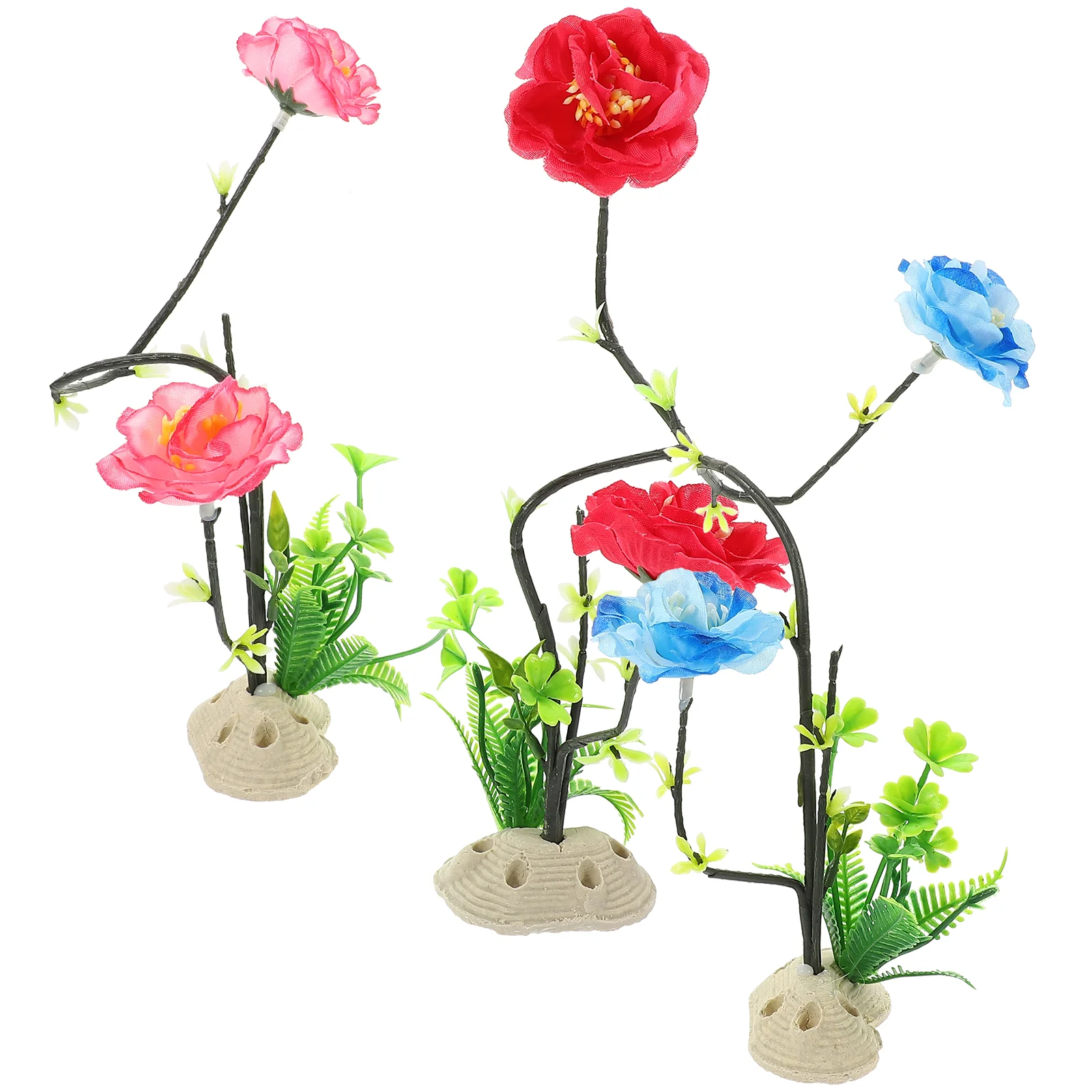 

3pcs Sushi Plate Flowers Lifelike Flowers Japanese Style Sushi Plate Ornaments