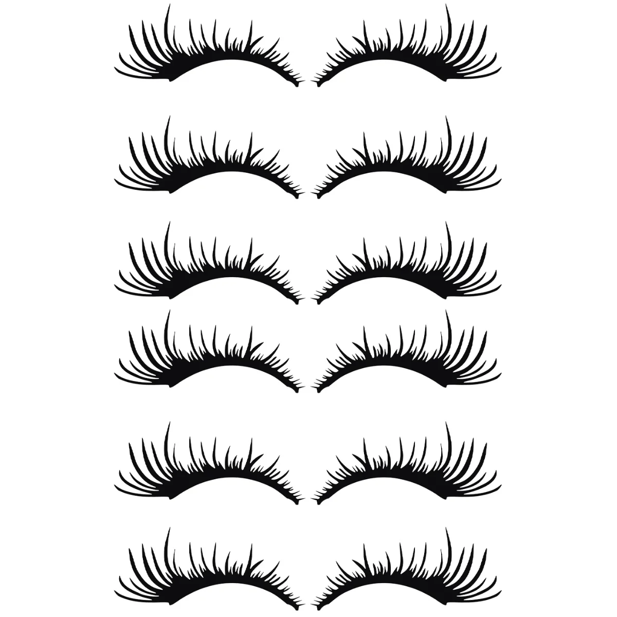 

6 Pairs Black Eyelashes Car Stickers Car Headlight Stickers Vehicle Decoration