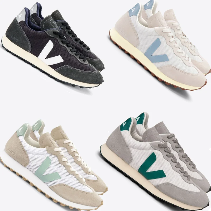 

French Genuine Leather V Shoes Couple Thick Sole Casual Sports Shoes for Men and Women RIO BRANCO German Training Shoes