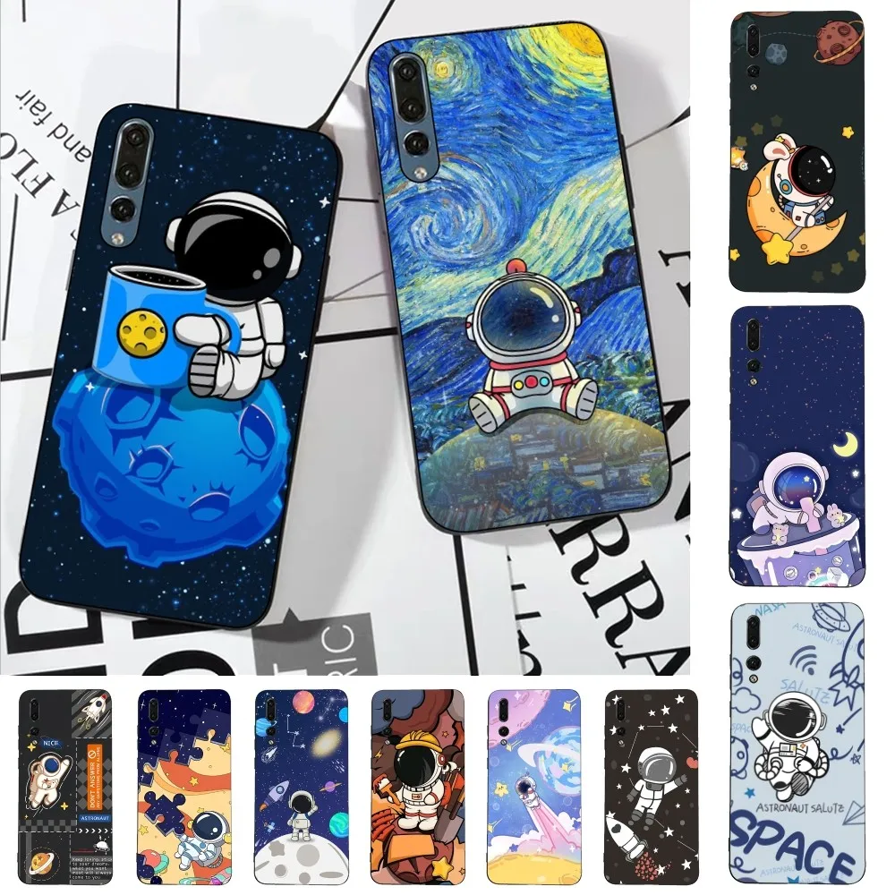

Astronaut Cute Cartoon Phone Case For Huawei P 8 9 10 20 30 40 50 Pro Lite Psmart Honor 10 Lite 70 Mate 20lite