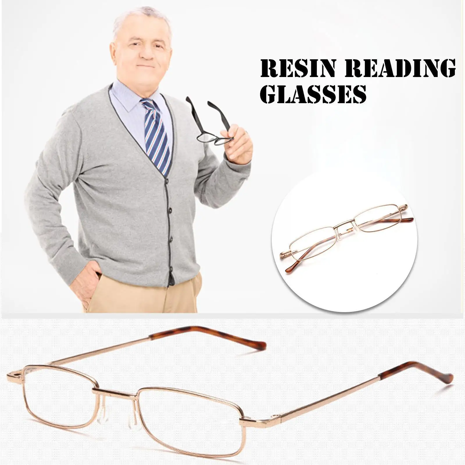 

Ульсветильник переносные полимерные очки для чтения с вращением на 200 градусов, очки для чтения с металлическими пружинными ножками, очки д...