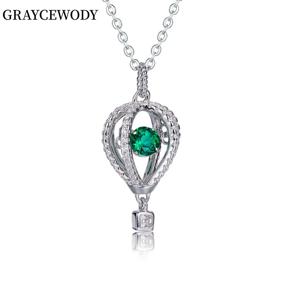 

2023 Stars With The Same Popular Boutique, Top Personalized Fashion Style Sterling Silver Green Zircon Women's Necklace