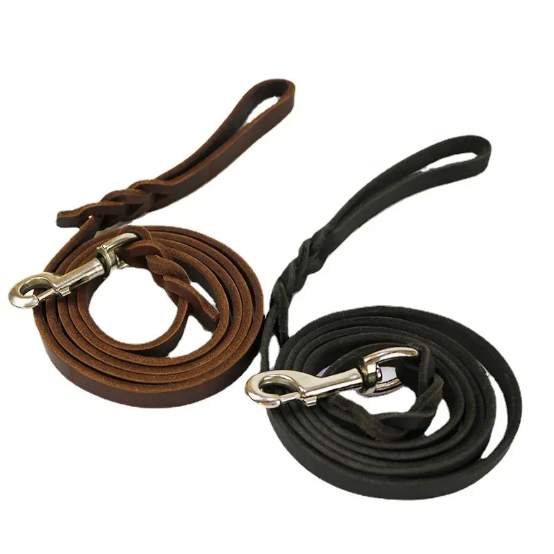 

Leads Pet Dogs Dog Braided Leashes Large Brown Training Walking Pet Long Black Medium Colors Leash for Leather
