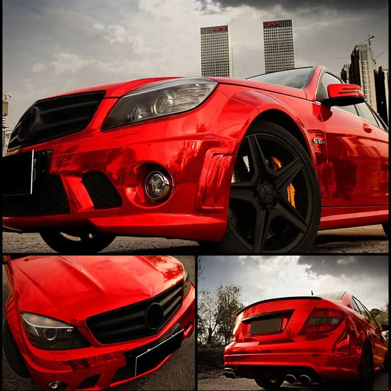 5-метровая красная пленка с электропокрытием наклейка Хромированная фотопленка