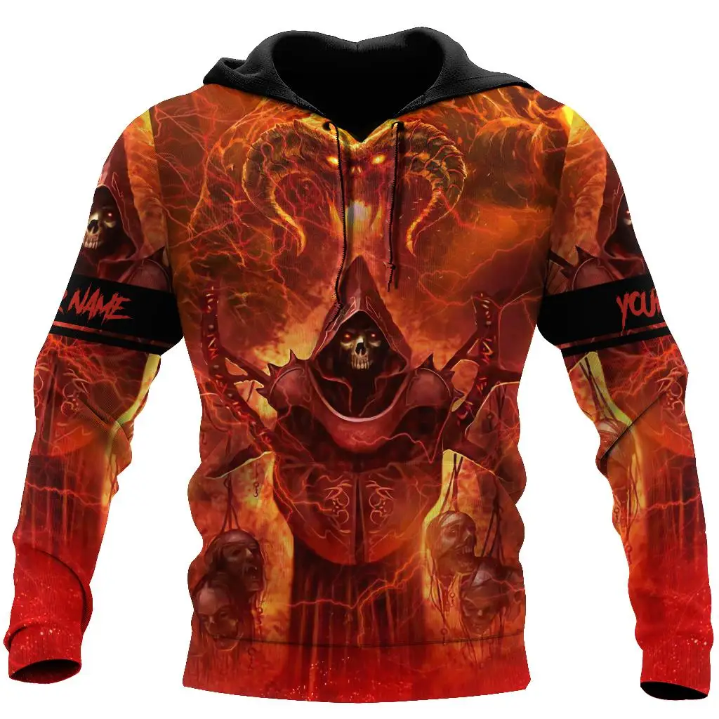 

New spring and autumn fashion brand death skull death head men's 3D printed hooded zipper shirt sports casual unisex jacket KL09
