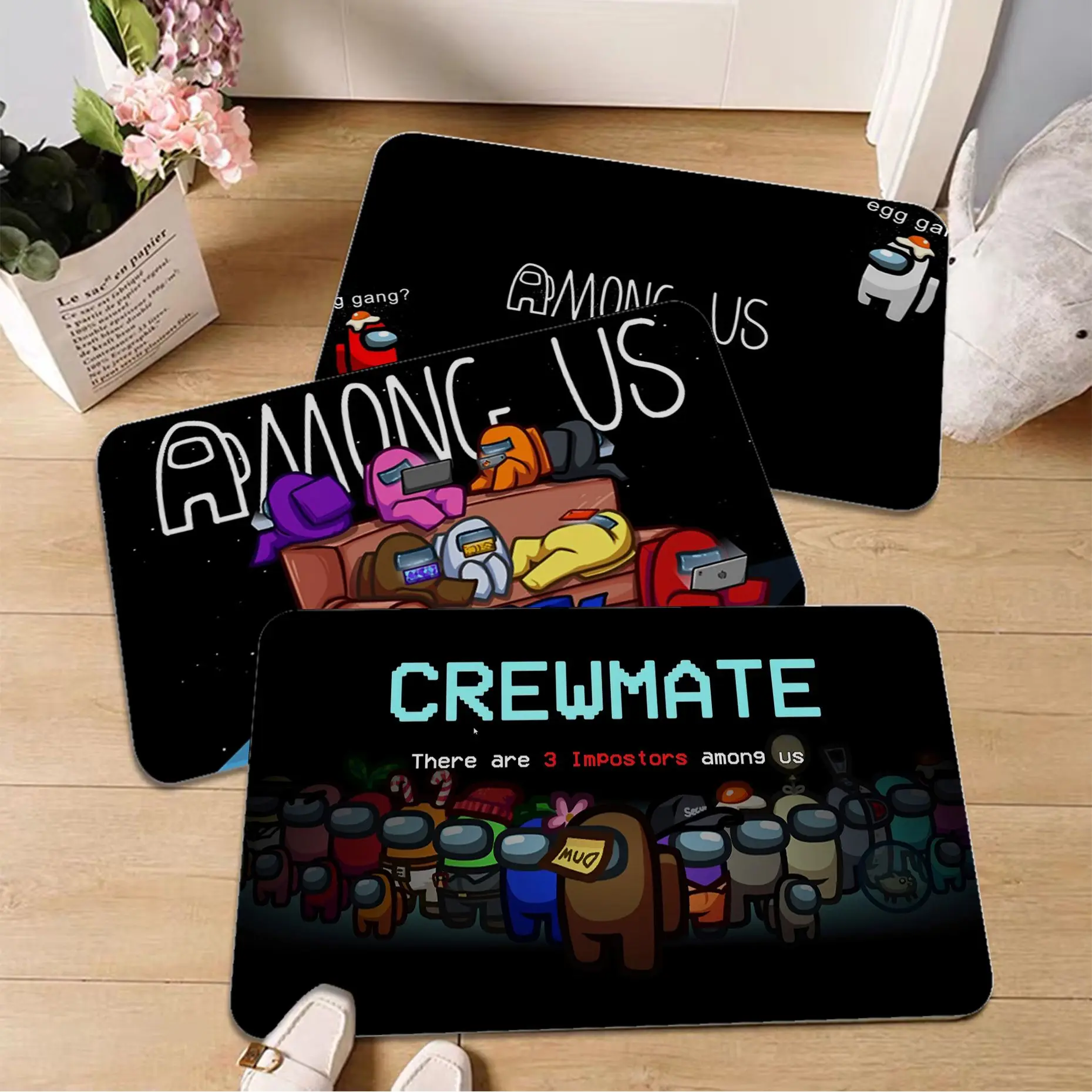 

Cartoon Game A-Among Floor Mat Room Mats Non-Slip Laundry Room Mat Laundry Decor Balcony Child Living Room Household Carpets
