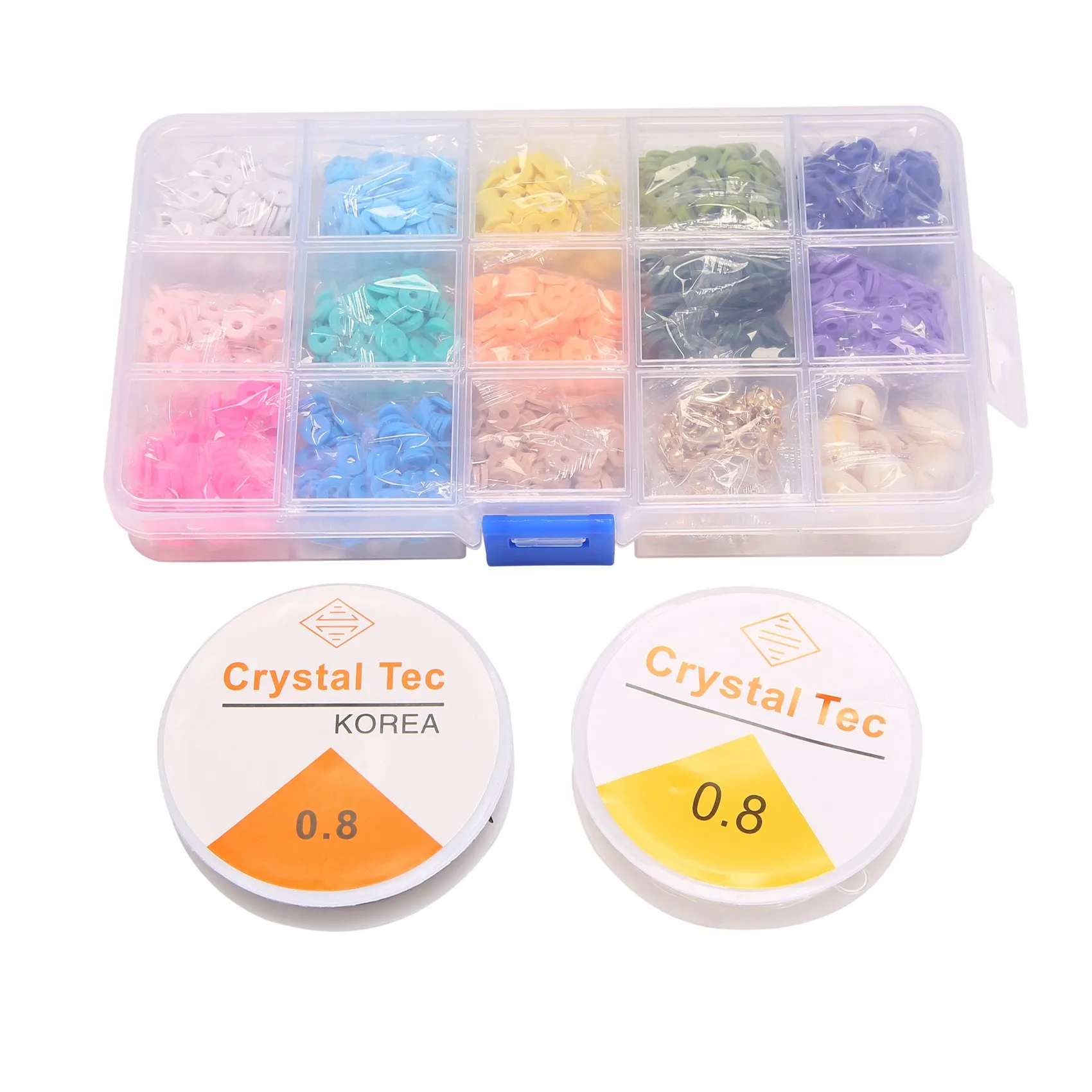 

Flat Round Polymer Clay Beads for Jewelry Making Bracelets Necklace Earring DIY Craft Kit with Pendant (2650 Pcs)